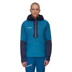 Rückansicht von Mammut Taiss Hooded Hardshelljacke Herren deep ice-marine