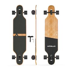 Apollo Black Bali Power Slide Longboard holz/schwarz/weiß