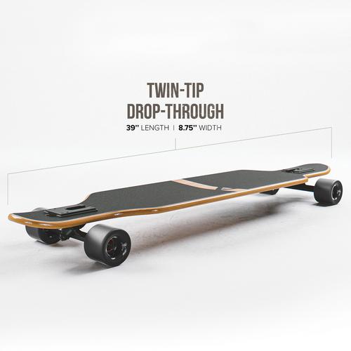 Rückansicht von Apollo Black Bali Power Slide Longboard schwarz-weiß