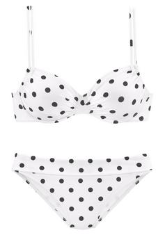 Lascana B&uuml;gel-Bikini-Top Bikini Oberteil Damen wei&szlig;-schwarz