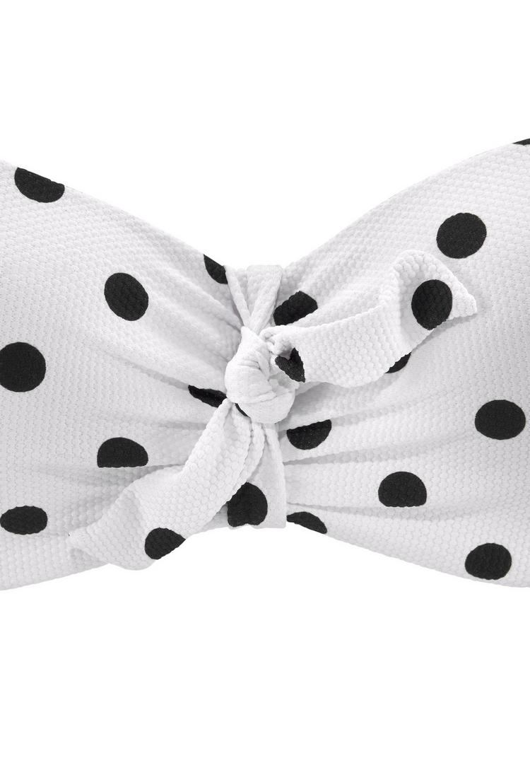 Lascana Lascana B&uuml;gel-Bandeau-Bikini-Top Bikini Oberteil Damen - wei&szlig;-schwarz - 0 | SportScheck