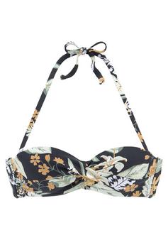 sunseeker B&uuml;gel-Bandeau-Bikini-Top Bikini Oberteil Damen schwarz bedruckt