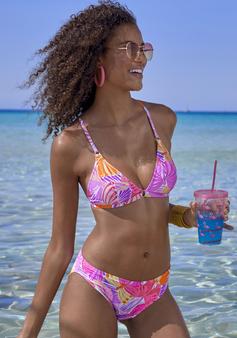 Rückansicht von sunseeker Triangel-Bikini-Top Bikini Oberteil Damen lila-orange
