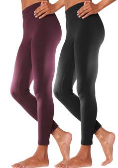 Rückansicht von Vivance active Leggings Leggings Damen beere, schwarz