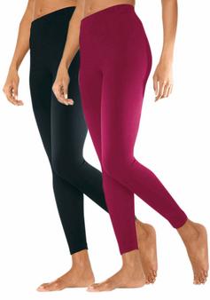 Rückansicht von Vivance active Leggings Leggings Damen himbeere schwarz