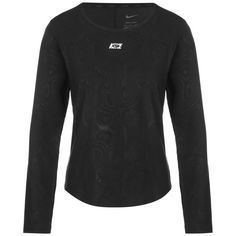 Nike W NK DF IC ONE LX LS TOP CEAOP Langarmshirt Damen schwarz / weiß