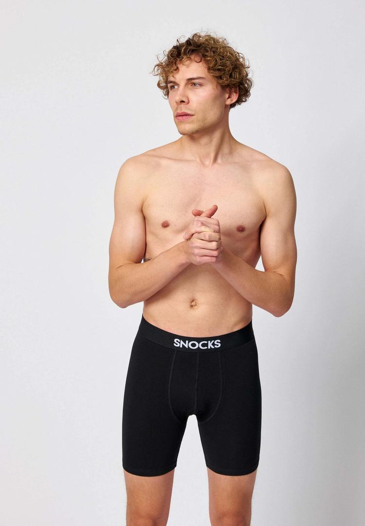 Snocks Snocks Boxershorts mit l&auml;ngerem Bein Unterhose Herren - Schwarz - 1 | SportScheck