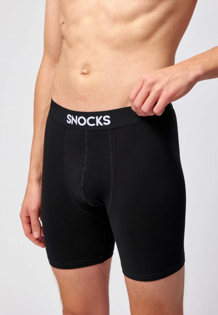 Snocks Snocks Boxershorts mit l&auml;ngerem Bein Unterhose Herren - Schwarz - 4 | SportScheck