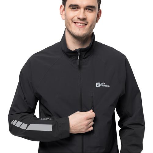 Rückansicht von Jack Wolfskin MOROBBIA 2.5L JKT M Fahrradjacke Herren black