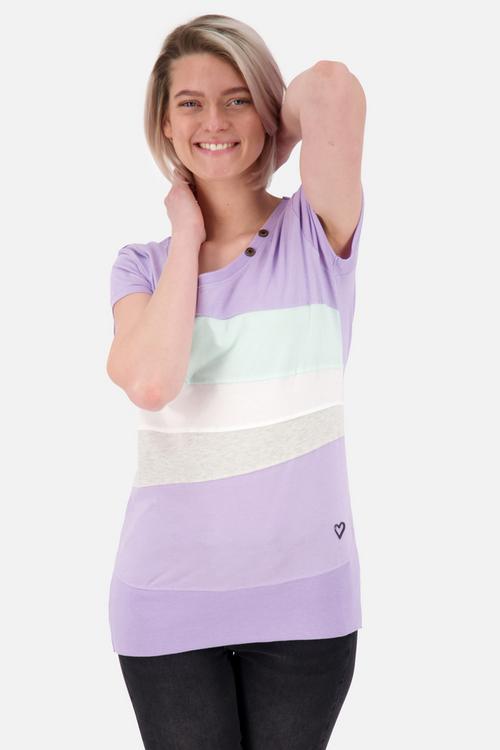 Rückansicht von ALIFE AND KICKIN ClementinaAK A T-Shirt Damen digital lavender melange