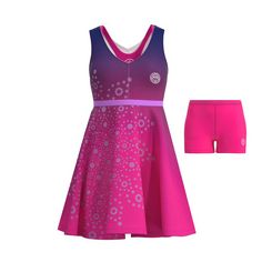 BIDI BADU Colortwist 2In1 Dress aqua/ blue Tenniskleid Damen Pink/Dunkelblau