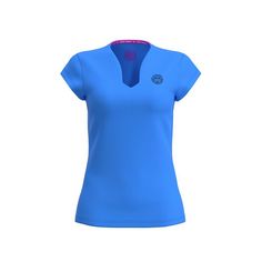 BIDI BADU Pure Wild V-Neck Tee Tennisshirt Damen Blau