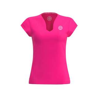 BIDI BADU Pure Wild V-Neck Tee Tennisshirt Damen Pink