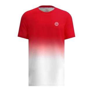 BIDI BADU Crew Tee black Tennisshirt Herren Rot/Weiß