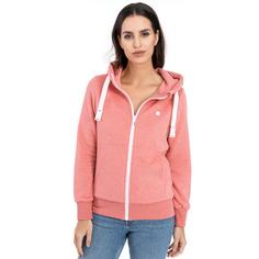 Rückansicht von DEPROC active FinjaCMYK Women Sweatjacke Damen rosé melange