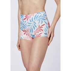 Rückansicht von Chiemsee Gemusterte Bikini-Hotpants Bikini Hose Damen 2540 Red/Light Blue