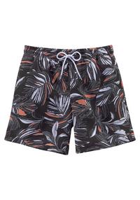 S.OLIVER Badeshorts Badehose Herren - schwarz-bedruckt