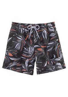 S.OLIVER Badeshorts Badeshorts Herren schwarz-bedruckt