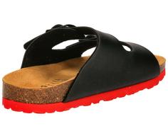 Rückansicht von LICO Hausschuh Sandalen Kinder schwarz/rot
