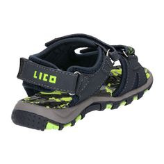 Rückansicht von LICO Sandale Sandalen Kinder marine/grau/lemon