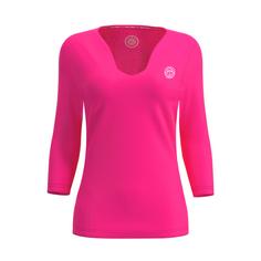 BIDI BADU Crew V-Neck Longsleeve pink Tennisshirt Damen Pink