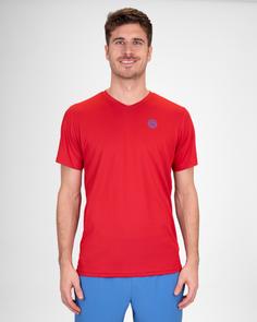 Rückansicht von BIDI BADU Crew Inside Out V-Neck Tee red, blue Tennisshirt Herren Rot, Blau