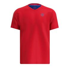 BIDI BADU Crew Inside Out V-Neck Tee red, blue Tennisshirt Herren Rot, Blau