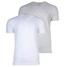 GANT T-Shirt T-Shirt Herren Grau/Weiß