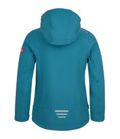 Rückansicht von Trollkids Trollfjord Softshelljacke Kinder Blaugrün/Violett