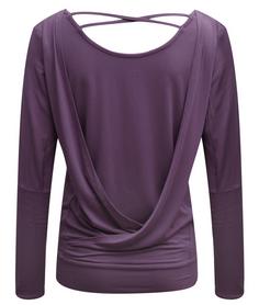 Rückansicht von YOGISTAR Longshirt Damen violett