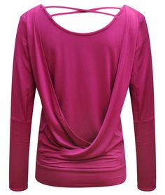 Rückansicht von YOGISTAR Longshirt Damen pink