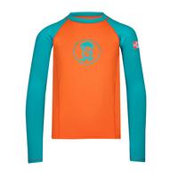 Trollkids Kvalvika Longshirt Kinder - Hellorange/Blaugr&uuml;n