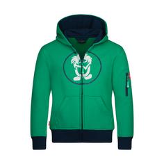 Trollkids Sortland Hoodie Kinder Pfeffergrün/Marineblau