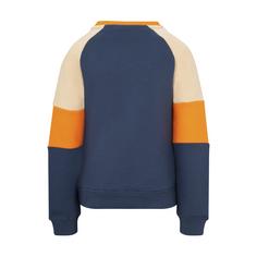 Rückansicht von Trollkids Trollfjord Sweatshirt Kinder Mystikblau/Sandbeige/Hellorange