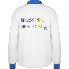 Rückansicht von Nike NBA Brooklyn Nets City Edition Showtime Jacke Herren weiß / blau