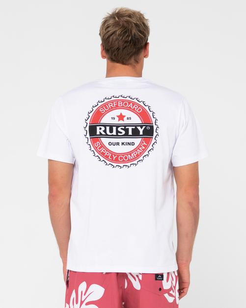 Rückansicht von RUSTY BOTTLE CAP SHORT SLEEVE TEE T-Shirt Herren White