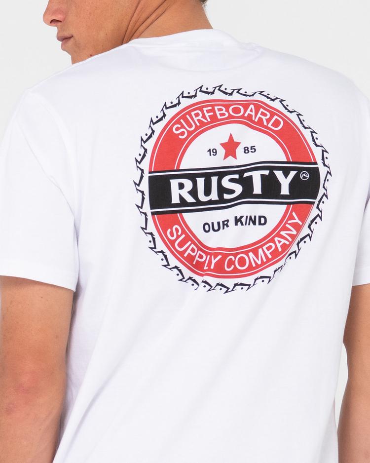 RUSTY RUSTY BOTTLE CAP SHORT SLEEVE TEE T-Shirt Herren - White - 5 | SportScheck