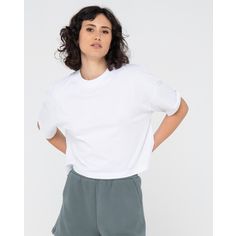 Rückansicht von RUSTY BUSY LIVING ORGANIC COTTON RELAXED TEE T-Shirt Damen White