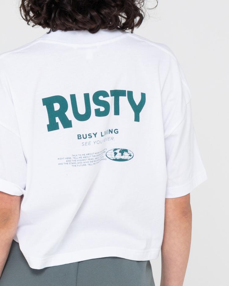 RUSTY RUSTY BUSY LIVING ORGANIC COTTON RELAXED TEE T-Shirt Damen - White - 4 | SportScheck