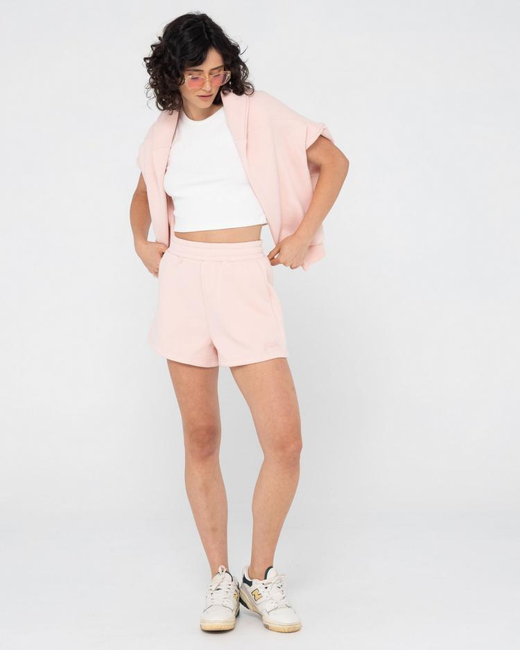 RUSTY RUSTY RUSTY SCRIPT FLEECE SHORT Sweatshorts Damen - Pastel Pink - 5 | SportScheck