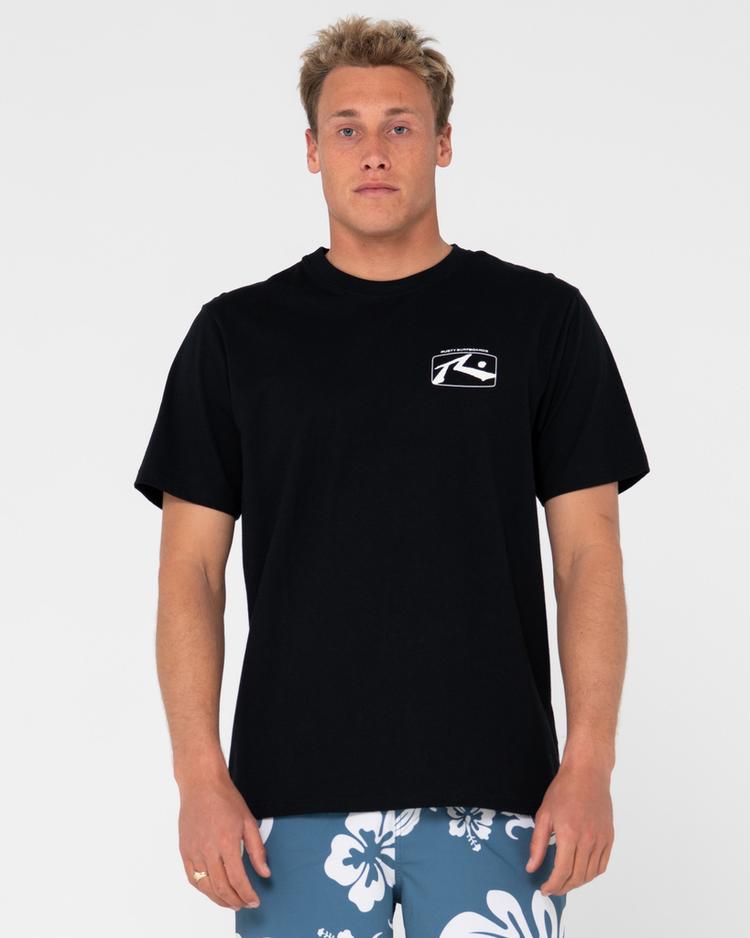 RUSTY RUSTY ADVOCATE SHORT SLEEVE TEE T-Shirt Herren - Black / Blue - 0 | SportScheck