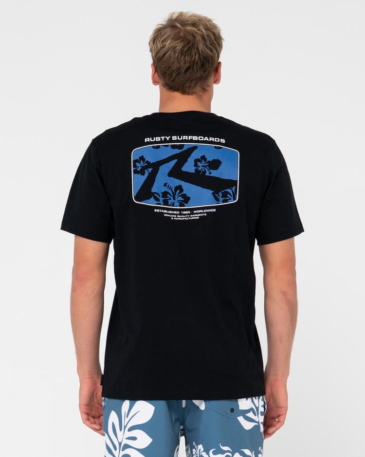 RUSTY RUSTY ADVOCATE SHORT SLEEVE TEE T-Shirt Herren - Black / Blue - 2 | SportScheck