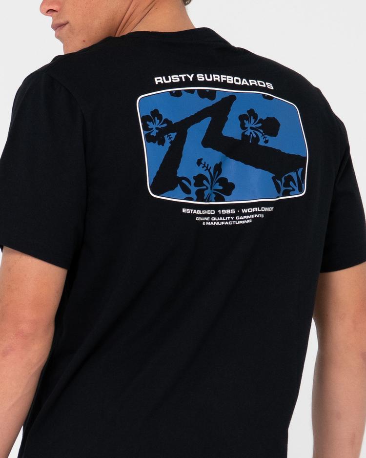 RUSTY RUSTY ADVOCATE SHORT SLEEVE TEE T-Shirt Herren - Black / Blue - 4 | SportScheck