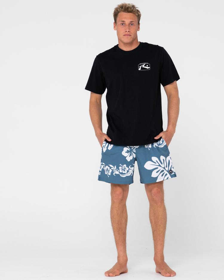 RUSTY RUSTY ADVOCATE SHORT SLEEVE TEE T-Shirt Herren - Black / Blue - 5 | SportScheck