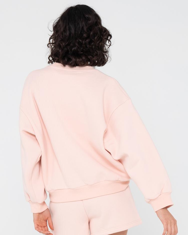 RUSTY RUSTY RUSTY SCRIPT OVERSIZE CREW NECK FLEECE Rundhalspullover Damen - Pastel Pink - 1 | SportScheck