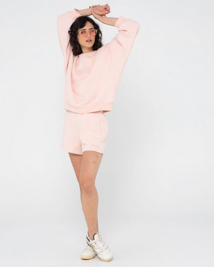 RUSTY RUSTY RUSTY SCRIPT OVERSIZE CREW NECK FLEECE Rundhalspullover Damen - Pastel Pink - 2 | SportScheck