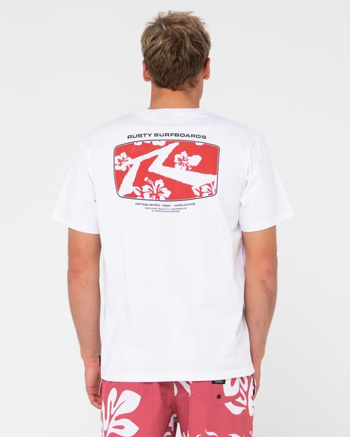 Rückansicht von RUSTY ADVOCATE SHORT SLEEVE TEE T-Shirt Herren White / Red