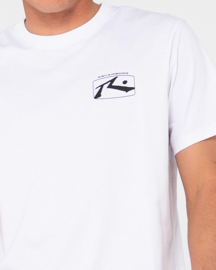 RUSTY RUSTY ADVOCATE SHORT SLEEVE TEE T-Shirt Herren - White / Red - 4 | SportScheck