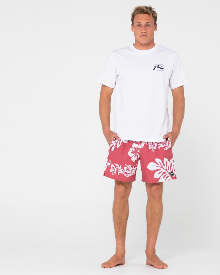 RUSTY RUSTY ADVOCATE SHORT SLEEVE TEE T-Shirt Herren - White / Red - 5 | SportScheck