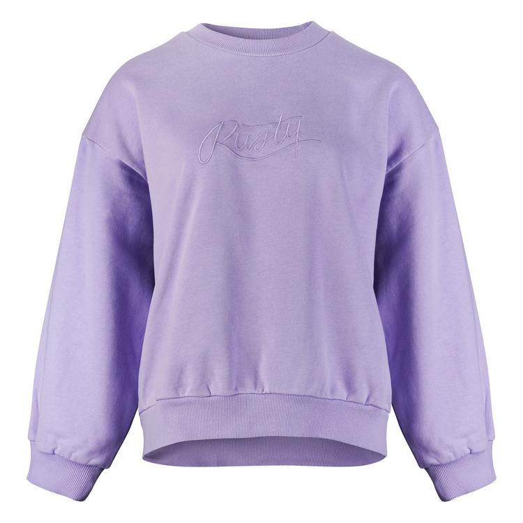 RUSTY RUSTY RUSTY SCRIPT OVERSIZE CREW NECK FLEECE Rundhalspullover Damen - Lavender - 0 | SportScheck